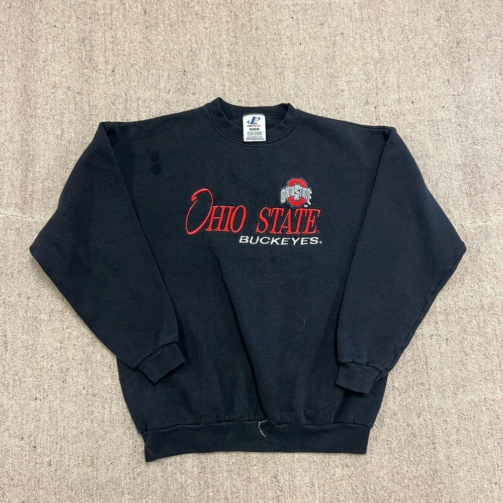 Vintage Ohio State Buckeyes Sweatshirt Mens Large Black 1990s Logo Atheltic